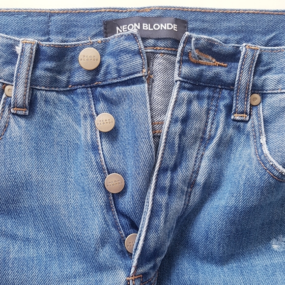 NEON BLONDE High-Waist Button Fly Jeans - Picture 7 of 13